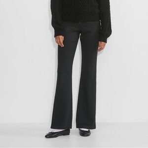 Sunday Best Waffle Flare Lounge Pants in Black